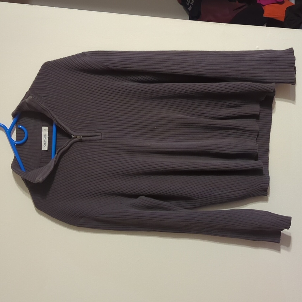 Calvin Klein men's dark grey sweater 1/4 zip Size Large